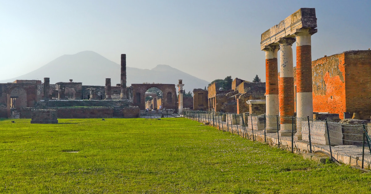 Vista del Vesubio desde el Foto de Pompeya