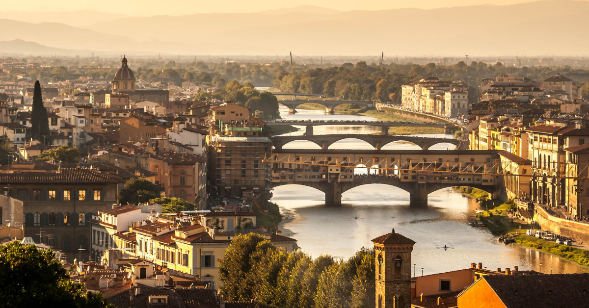 Vista aerea de parte de la ciudad de Florencia